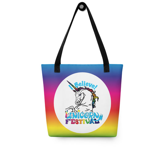Unicorn Festival Rainbow Tote Bag
