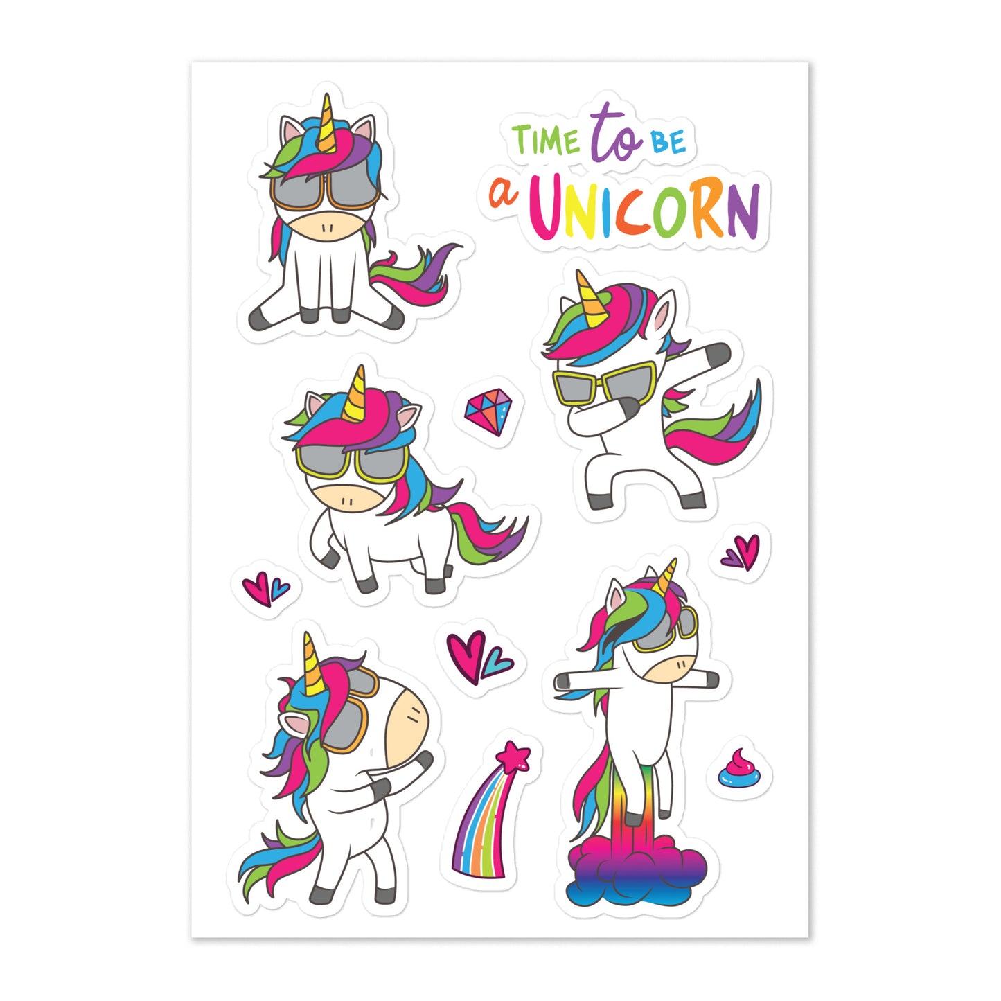 Time to be a Unicorn Sticker Sheet
