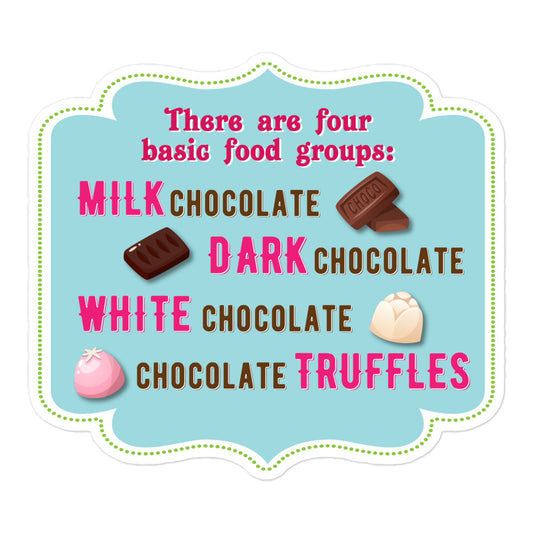 Four Chocolate Food Groups stickers