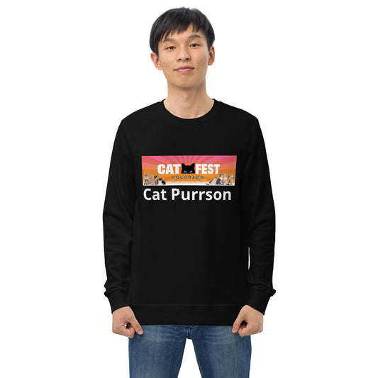 Unisex organic sweatshirt: Cat Fest - Cat Purrson