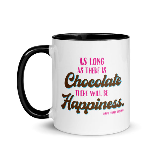Chocolate Happiness Mug with Color Inside