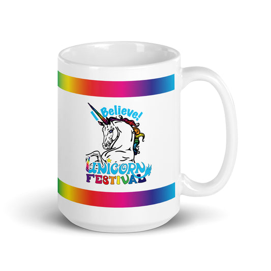 Unicorn Festival White Glossy Mug