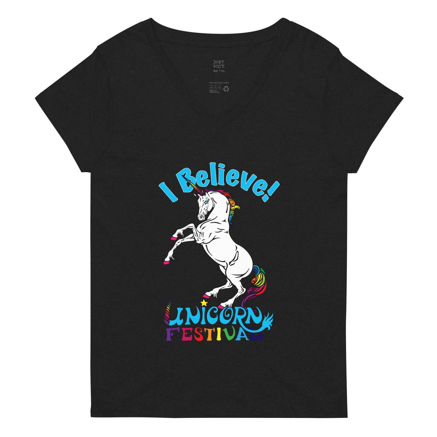 Unicorn Fest Women’s Recycled V-neck T-shirt