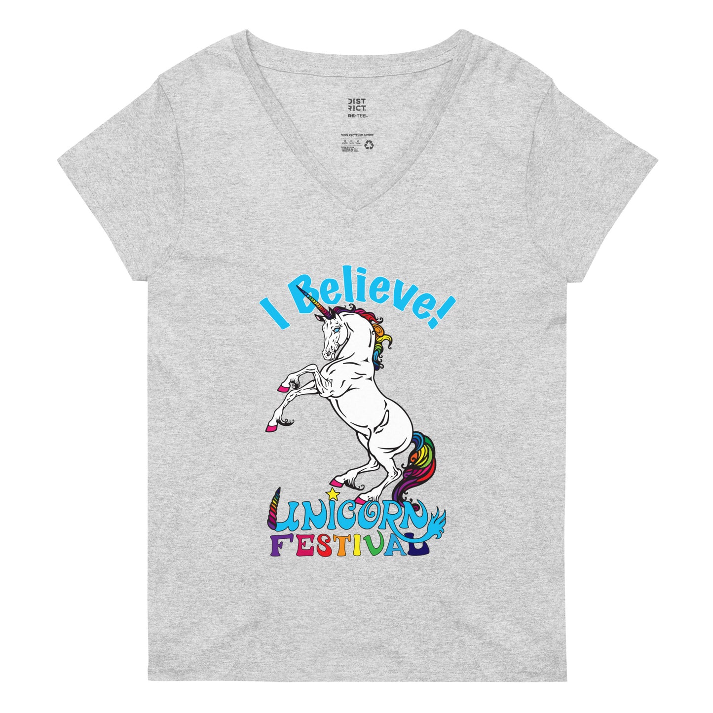 Unicorn Fest Women’s Recycled V-neck T-shirt